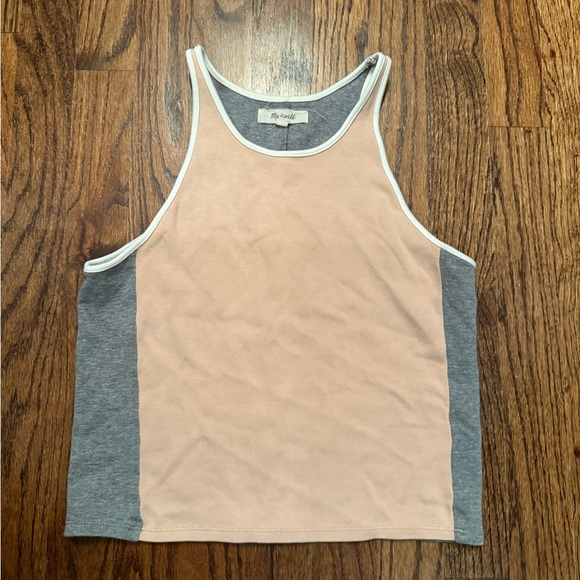 Madewell Offline Tank Top in Colorblock Dusty Blush Size XS - Picture 4 of 6
